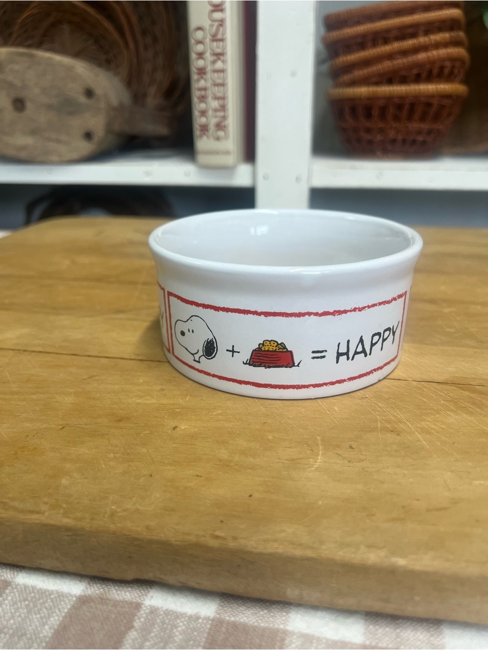 Dog bowl peanuts ceramic snoopy